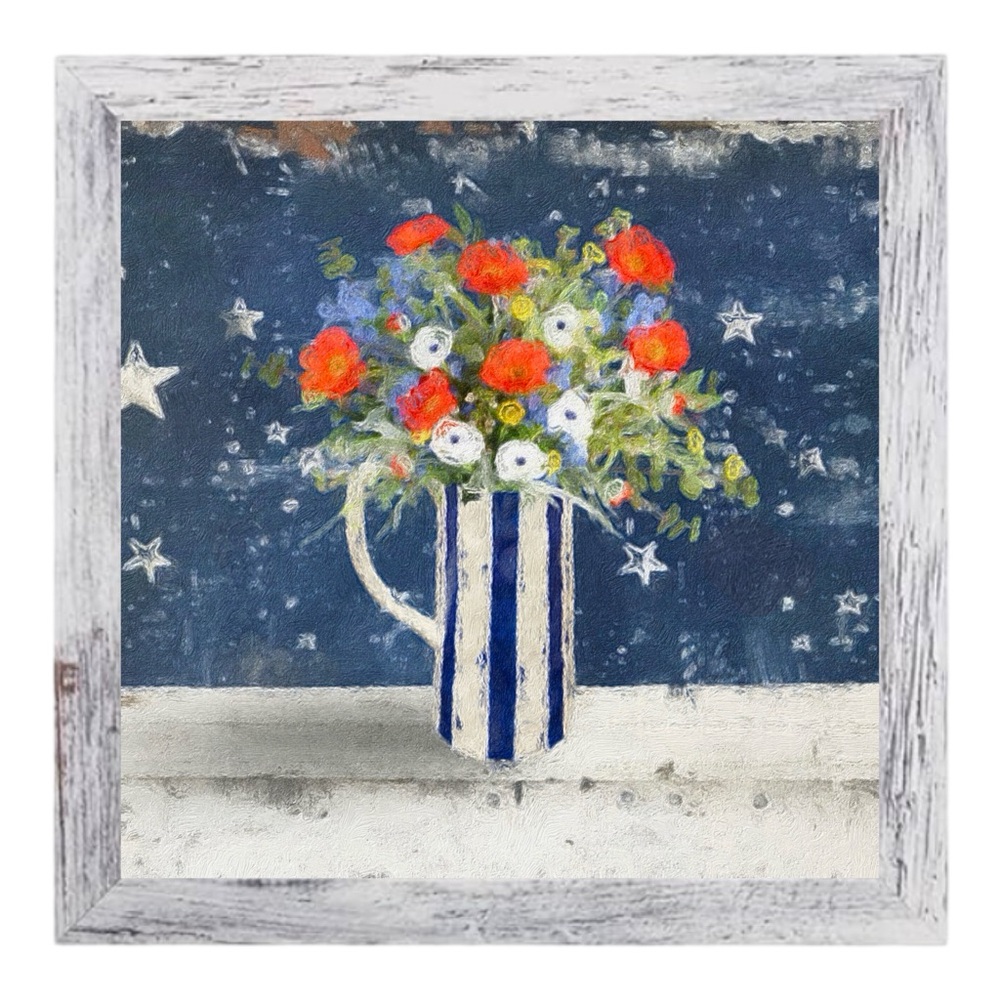 Patriotic Floral Wall Art